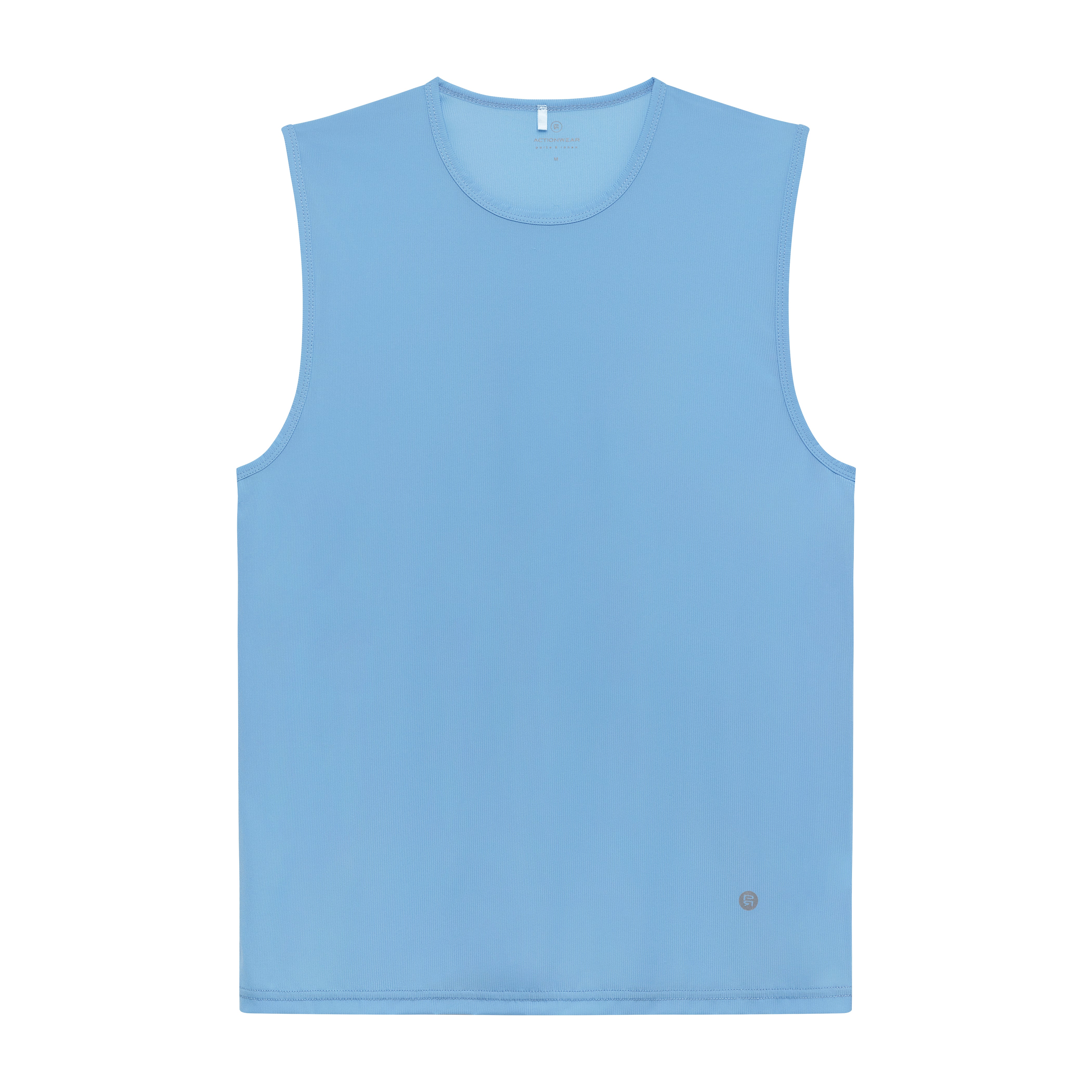 ACTIONWEAR Cornflower Blue Micro Rib Muscle Tee