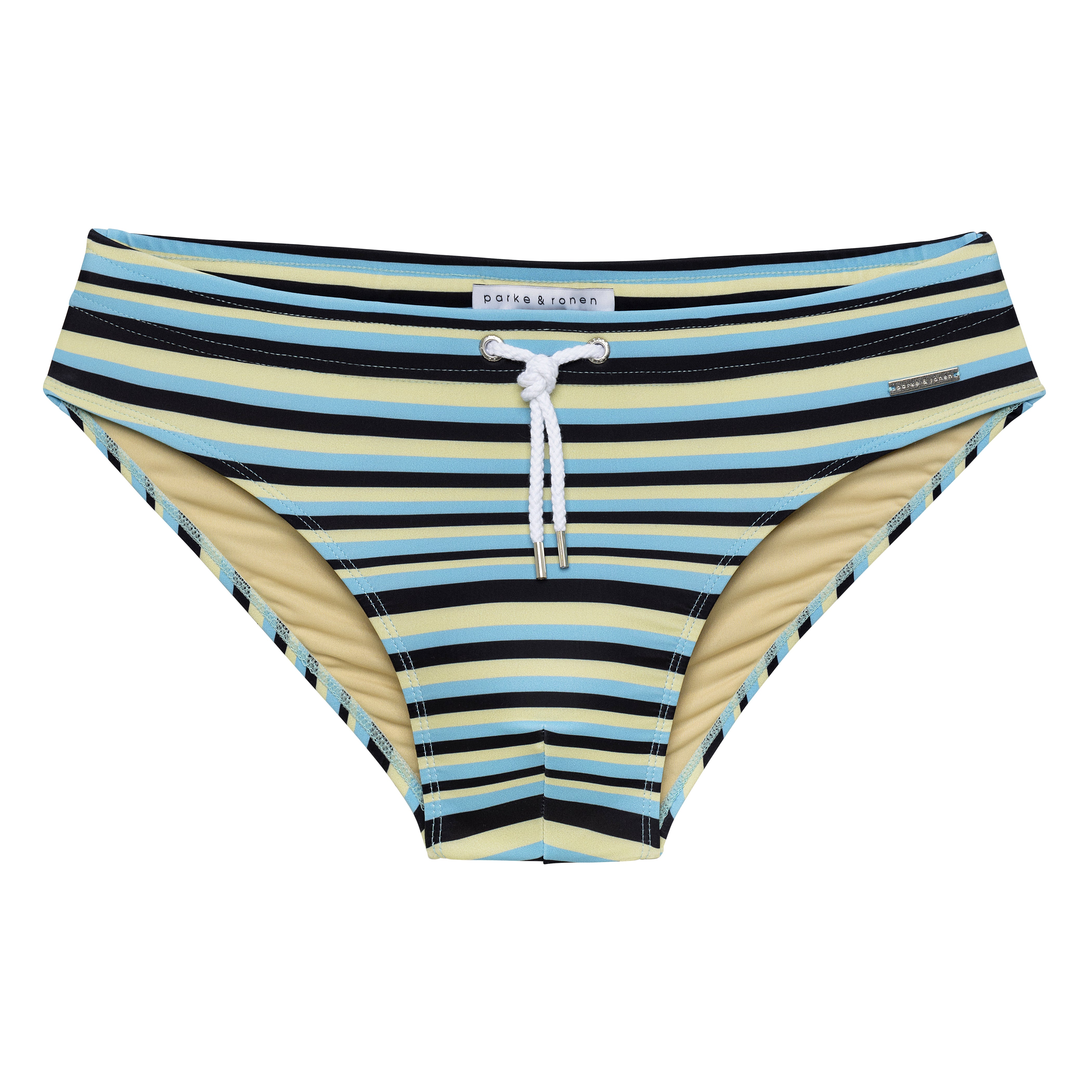 Big Top Stripe Black/Canary Print Meridian Brief