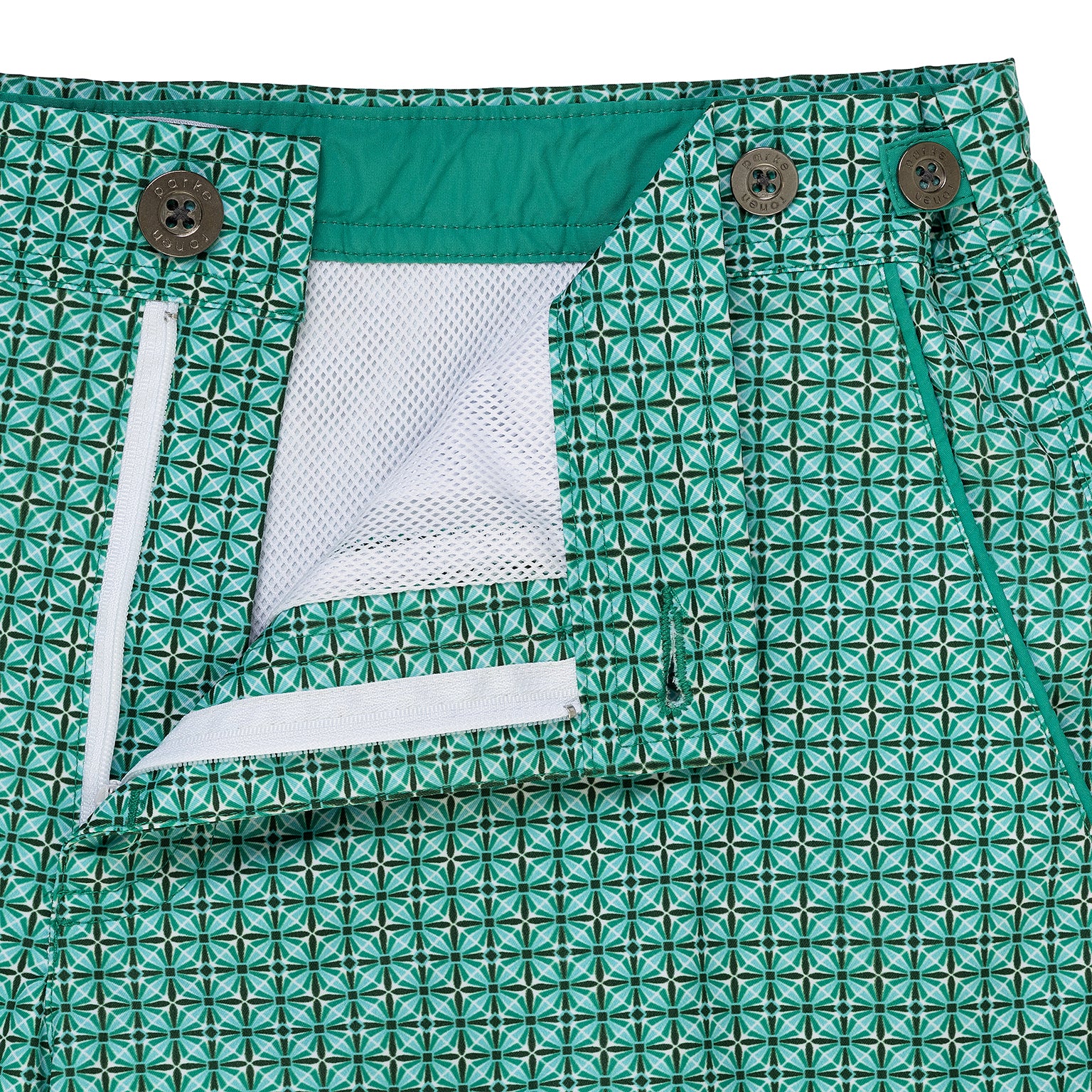 Green Diamonds Print 6" Catalonia Stretch