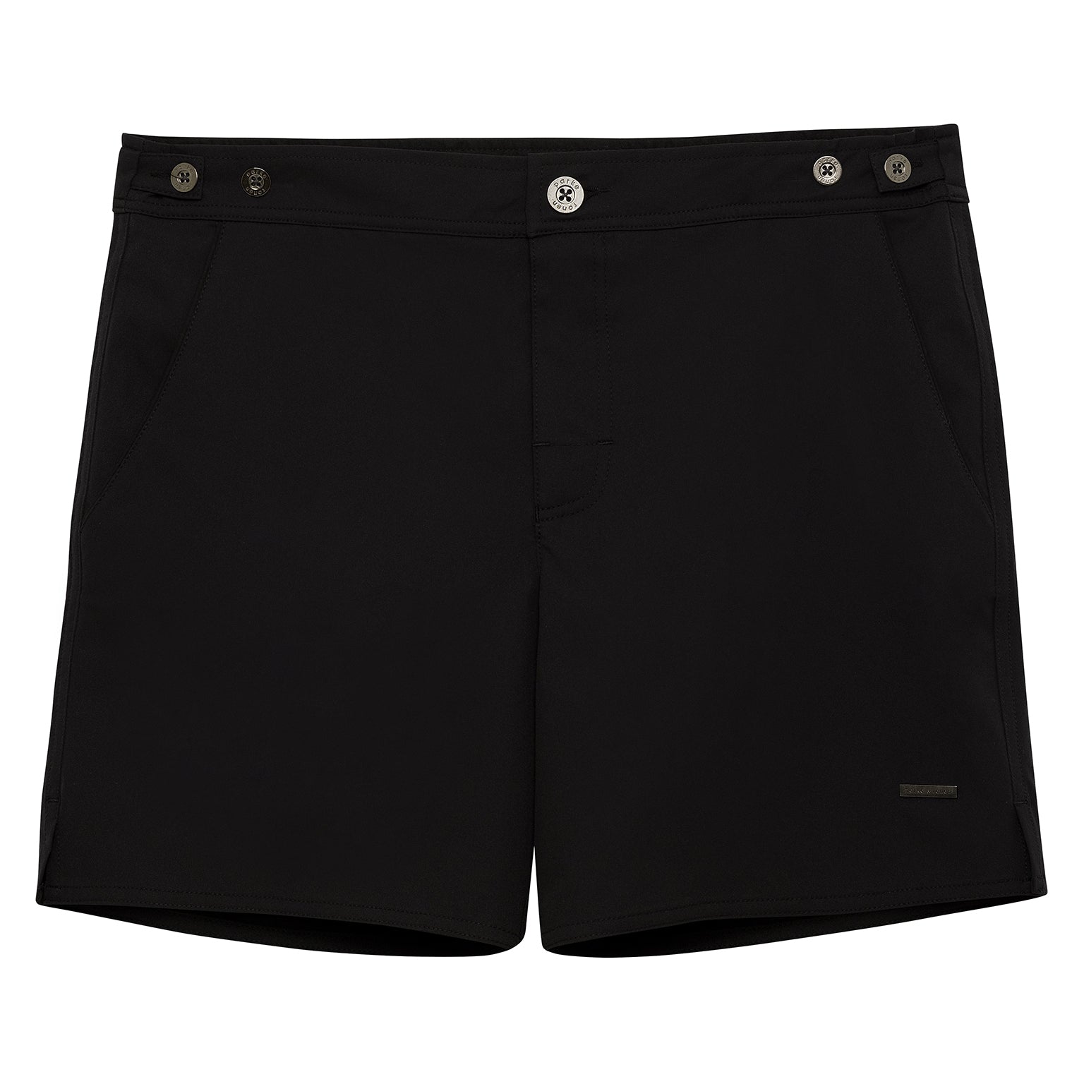 Black 6" Catalonia Solid Stretch Swim Short