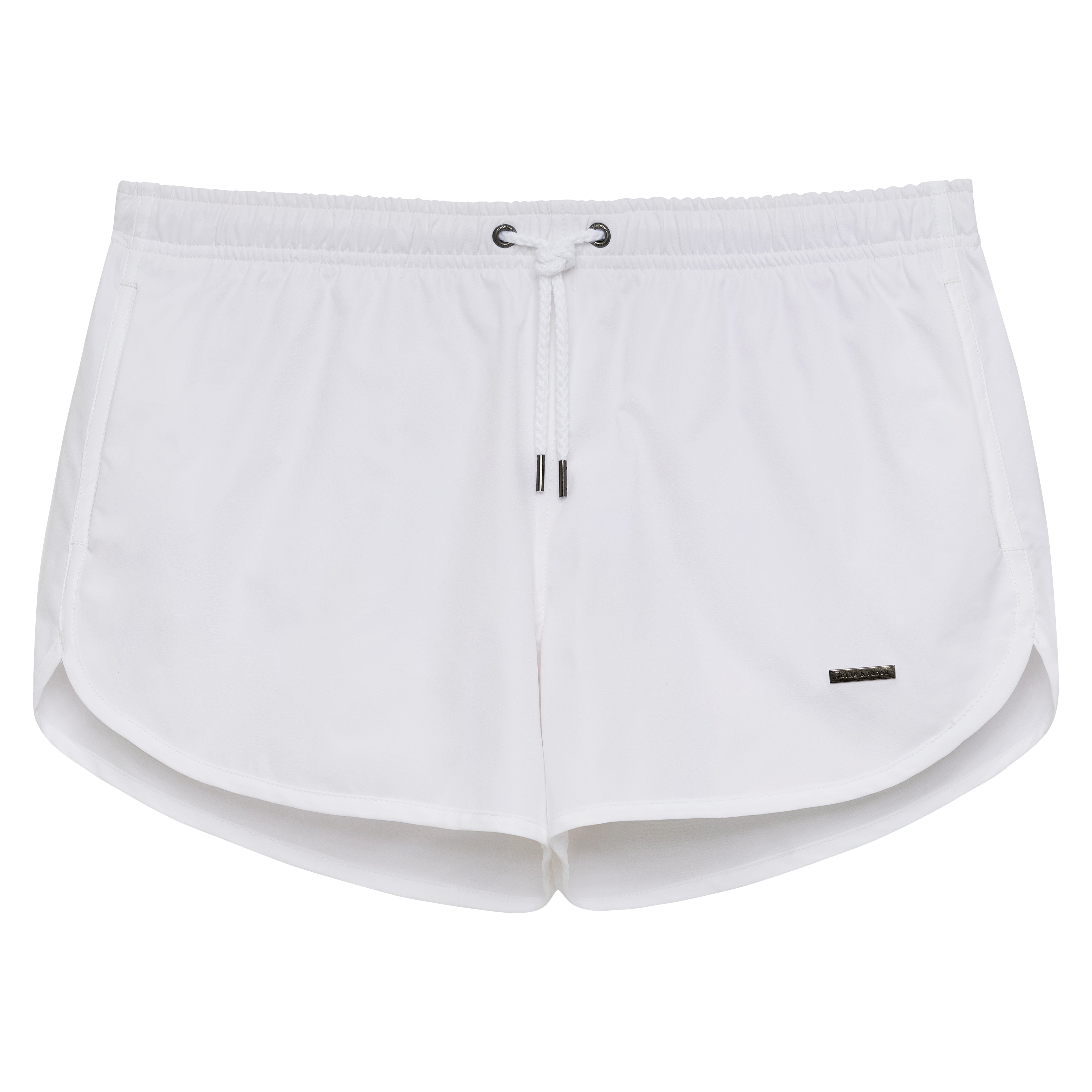 White Solid 3" Runner Swim Trunk