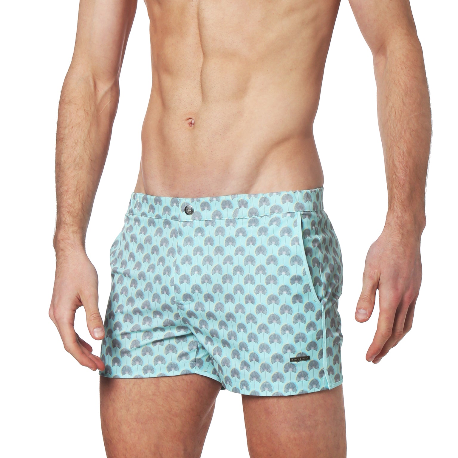 Fan Dancer Robin's Egg 2" Angeleno Swim Trunk