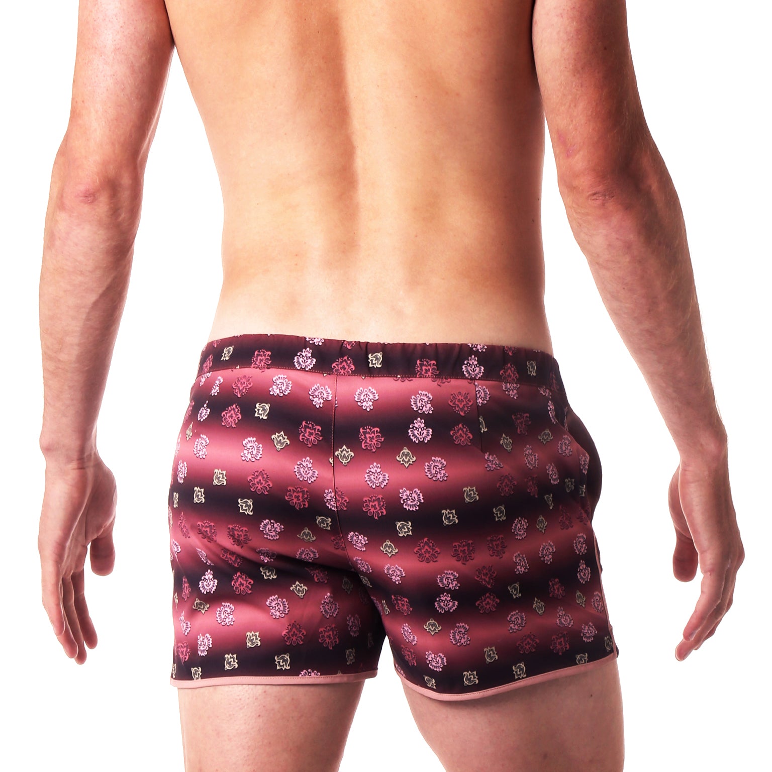 Burgundy Marquetry Print 2" Angeleno Stretch