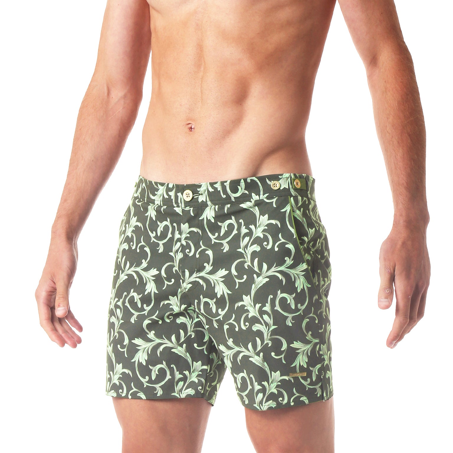 Sage Citron Bernini Print 6" Catalonia Stretch