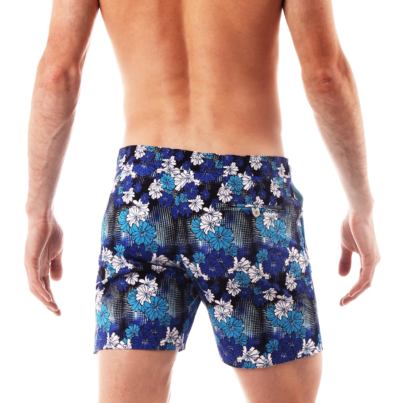 Blue Dahlias Print 6" Catalonia Stretch