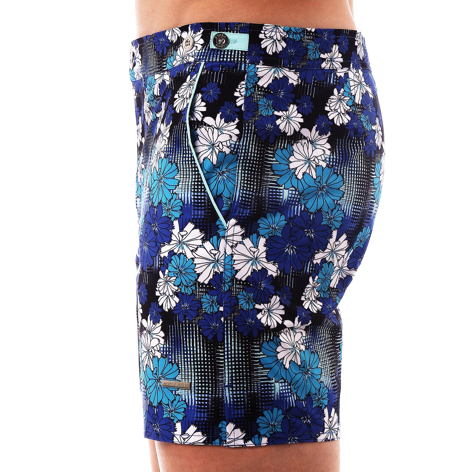 Blue Dahlias Print 6" Catalonia Stretch