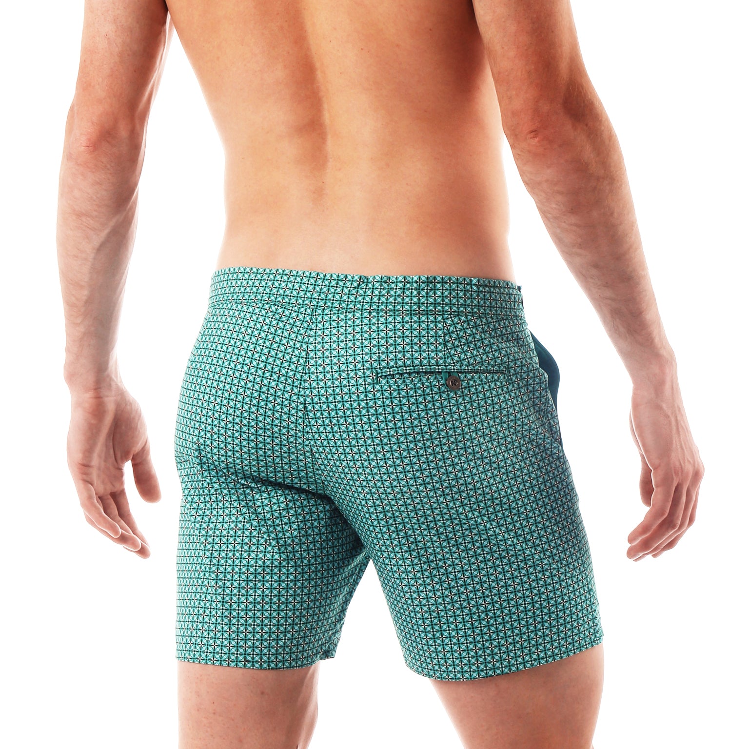 Green Diamonds Print 6" Catalonia Stretch