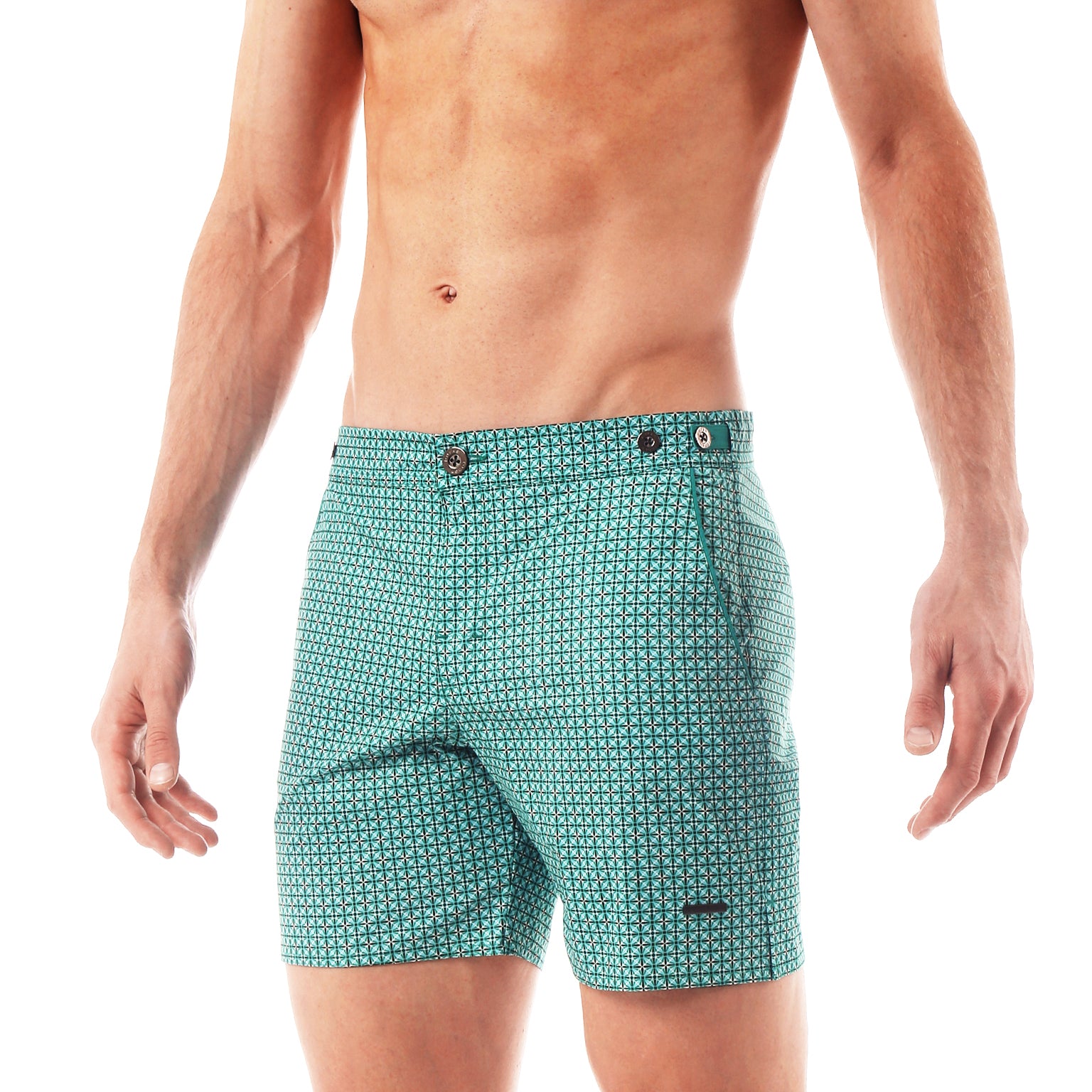 Green Diamonds Print 6" Catalonia Stretch