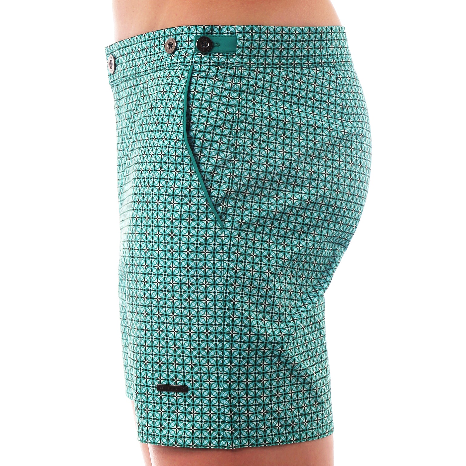 Green Diamonds Print 6" Catalonia Stretch