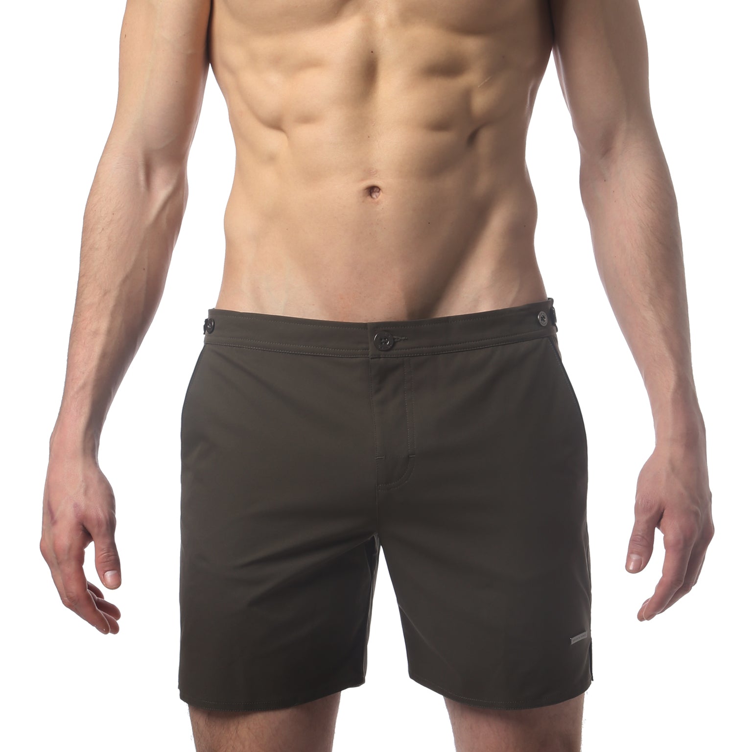 Army Green 6" Catalonia Solid Stretch - parke & ronen