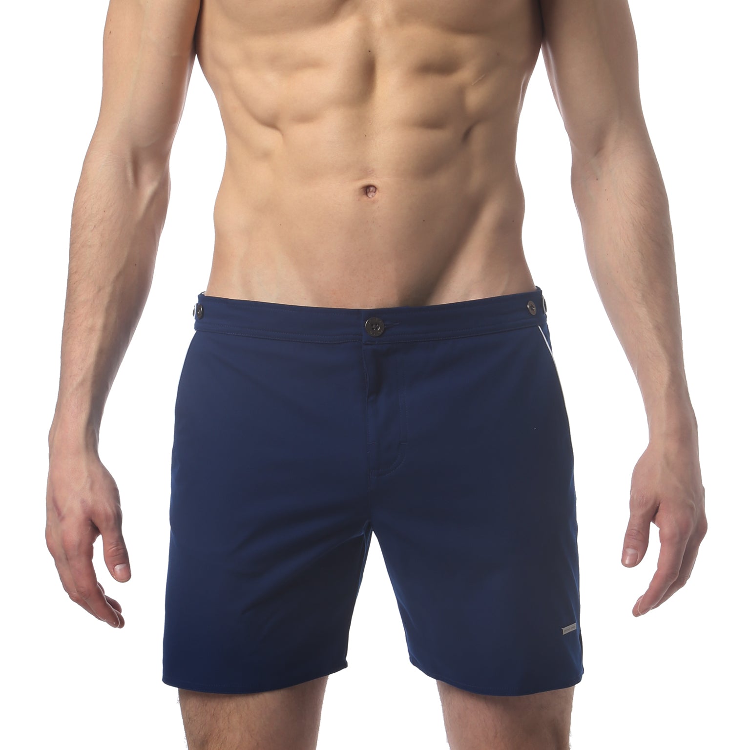 Navy 6" Catalonia Solid Stretch - parke & ronen