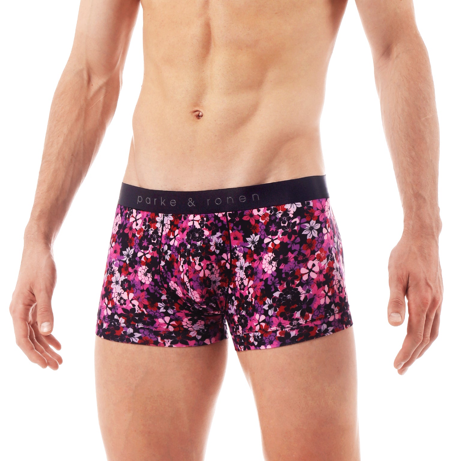Black Camelia Print Low Rise Trunk