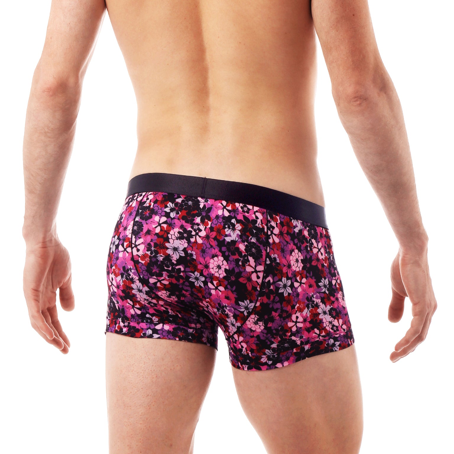 Black Camelia Print Low Rise Trunk