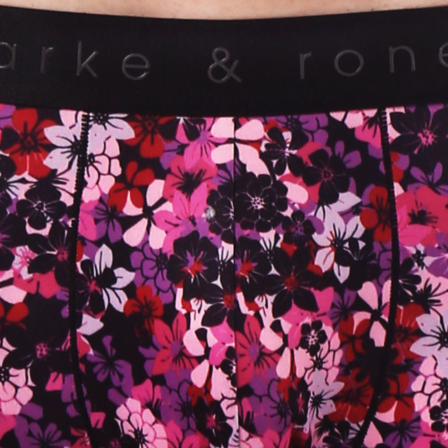 Black Camelia Print Low Rise Trunk