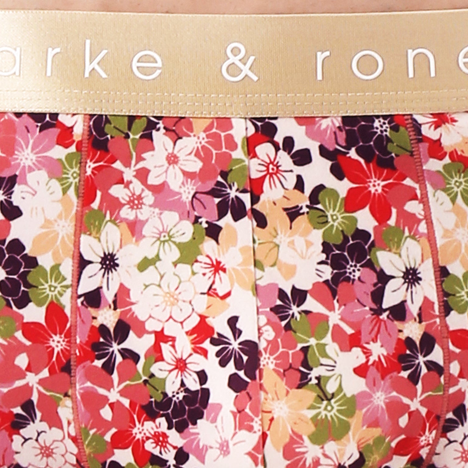 Pink Camelia Print Low Rise Trunk